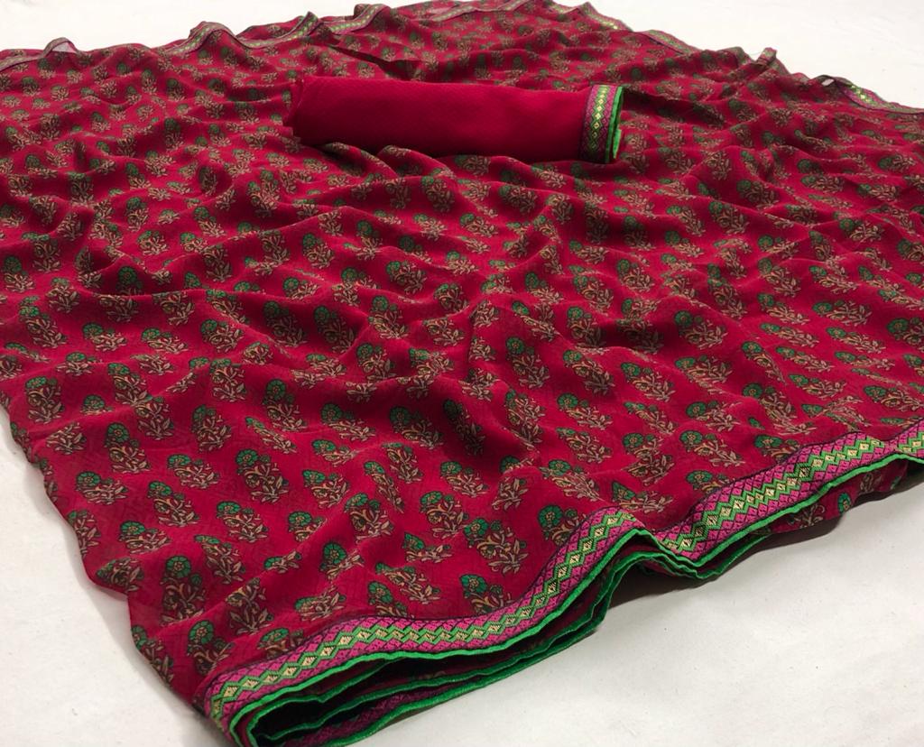 Rajyog Birra Designer Georgette Casual Wear Saree Collection at Wholesale Price